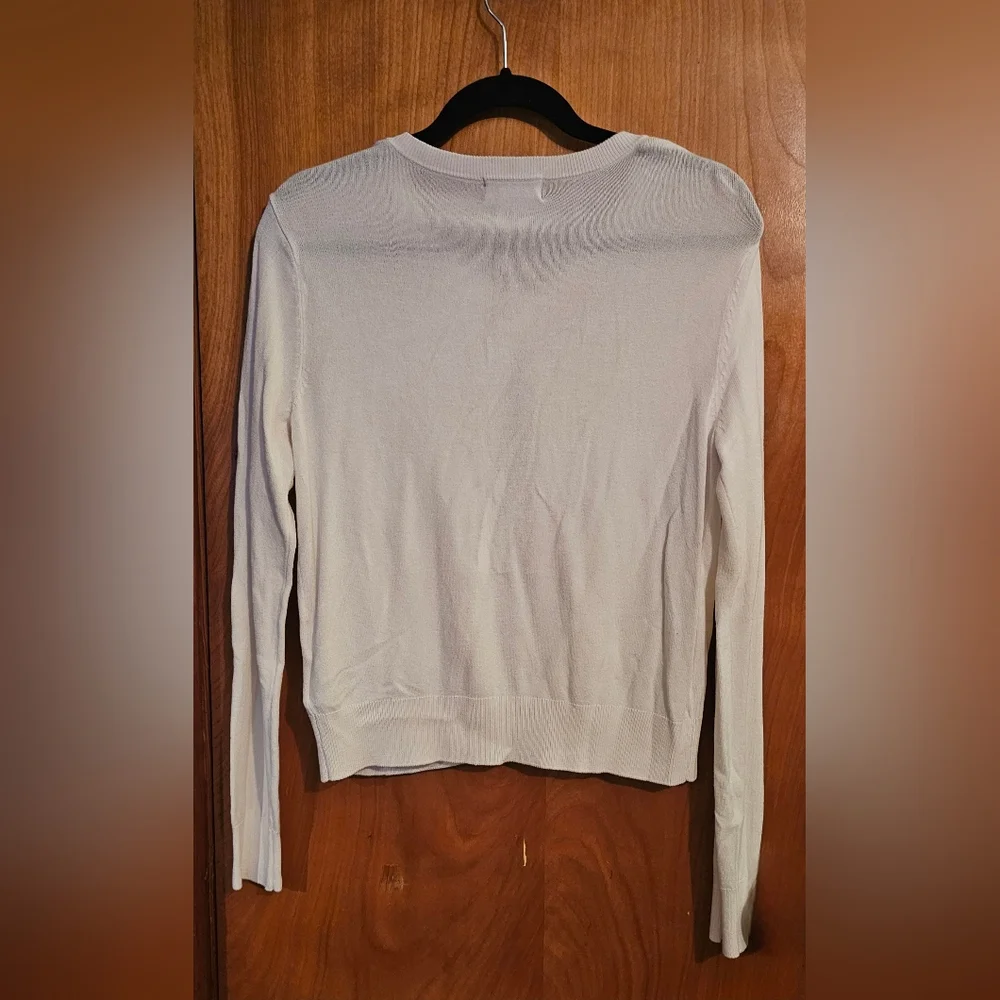 H&M Cream Button Front Knit Cardigan Sweater - Size Medium - Picture 2 of 3